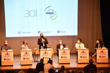 Coronel Giovanne Silva fala durante evento de inauguração do Escritório Regional da Funasa em Presidente Prudente/SPFoto: Marcos Sanches/Unipontal/SP