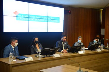 Presidente da Funasa discursando durante abertura do IV Simpósio da Cooperação Técnica InternacionalFoto: Daniel Ribeiro/Funasa