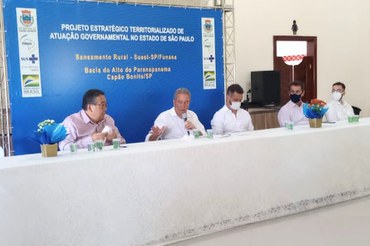 Mesa de autoridades para apresentação do projetoFoto: Leonice Silva/Prefeitura de Capão Bonito