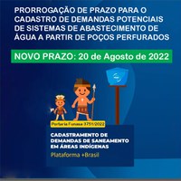 Cadastramento de demandas de saneamento em áreas indígenas é prorrogado