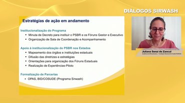 Servidora da Funasa durante sua apresentação no Diálogo SIRWASH