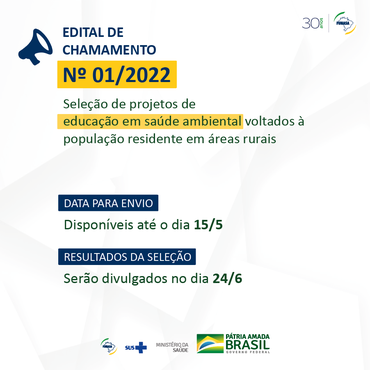 Objetivo é promover a proteção da saúde, a sustentabilidade e os serviços de saneamento e de saúde ambientalFoto: Mauro Almeida/Coesc/Funasa