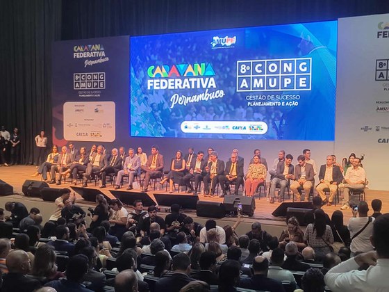 Palco da ceriônia de abertura da Caravana Federativa Pernambuco. Foto: Suest-PE/Funasa.