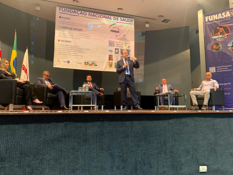 Presidente da Funasa, Alexandre Motta, em sua fala no evento com municípios na sede da Suest, em São PauloFoto: Ismael Moreno/Suest-SP/Funasa