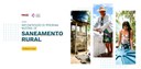Banner do curso Implementação do Programa Nacional de Saneamento Rural, com imagens de mulheres em áreas rurais usando cisternas e acesso à água.