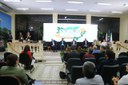 Painel da programação de inauguração da Casa do Saneamento ¿ Legado Institucional da COP30