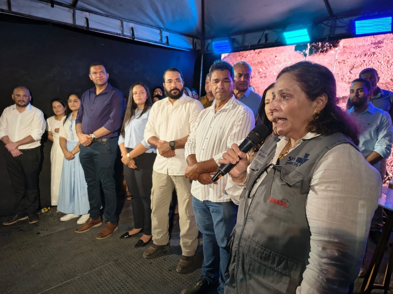 Durante cerimônia, superintendente da Funasa falou de investimentos em obras de saneamento e segurança hídrica.
