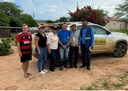 Em Cedro, equipe da Funasa teve apoio da prefeita Riva Bezerra (C) e de lideranças como Irene e José Lourival.