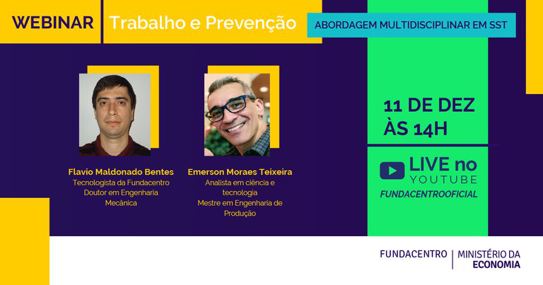 Card de divulgação do Webinar Trabalho e Prevenção realizado em 11/12/2020 das 14 às 17hs