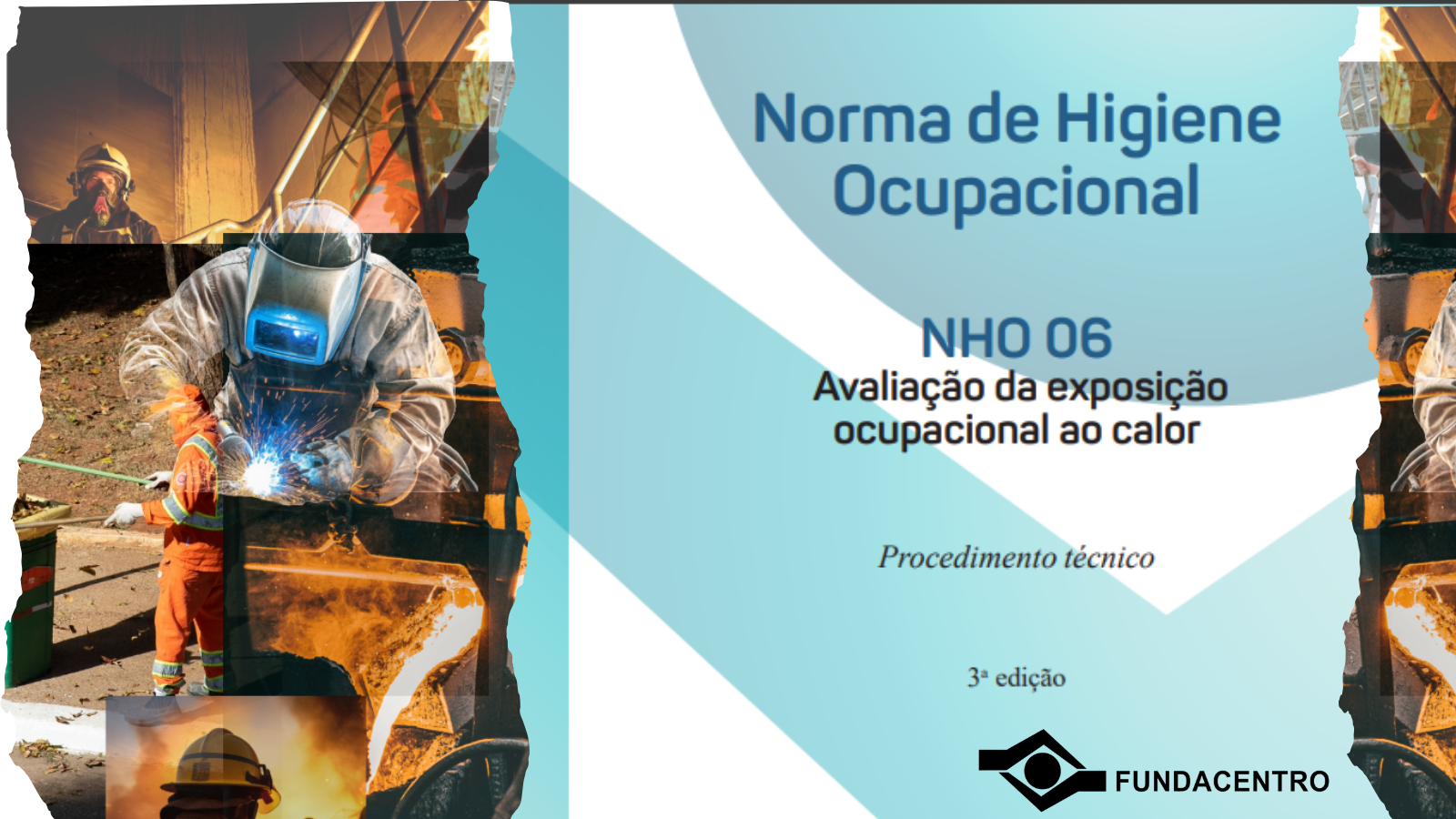 capa da NHO 06 em cor azul com nome dos autores e imagens de situações de trabalho