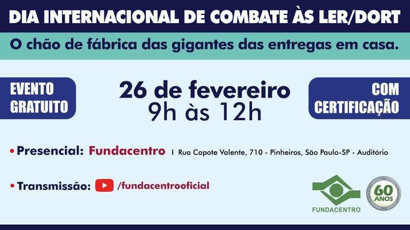Evento gratuito aborda LER/Dort em trabalhadores de logística de entrega