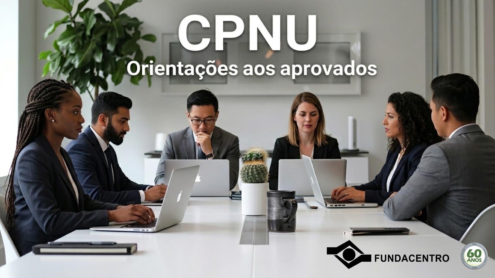 Mesa de reunião com pessoas CPNU orientações aos aprovados