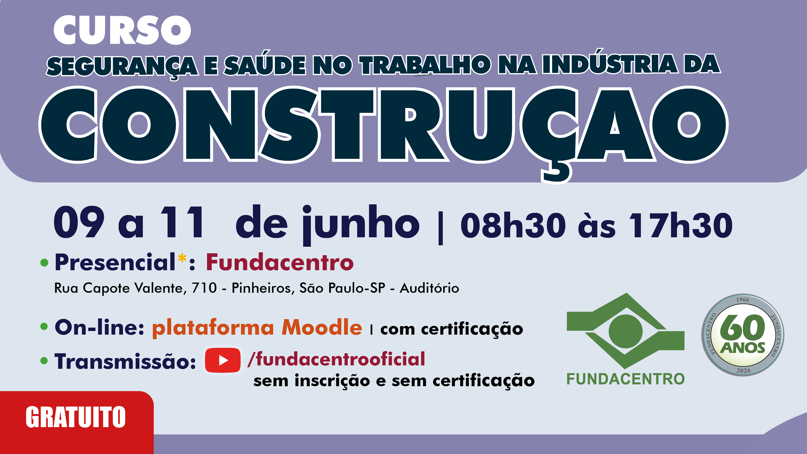Card de divulgação do curso