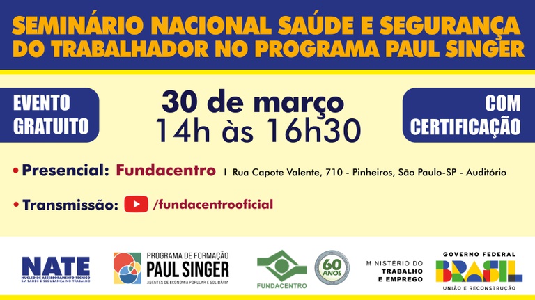 Card de divulgação do evento