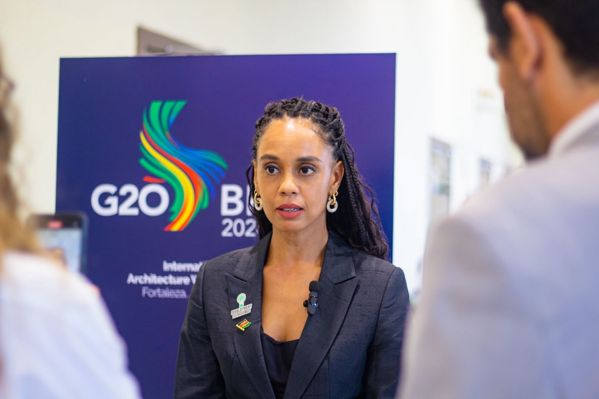 Kenyan economist Hannah Ryder during an exclusive interview with the G20 Brasil Communications Team. Credit: G20 Audiovisual