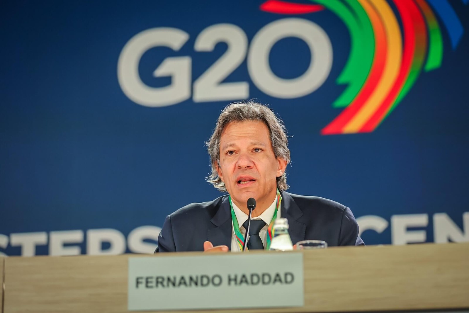 Fernando Haddad, Minister of Finance of Brasil, celebrates the achievements of the Brazilian presidency of the forum | Photo: Ministry of Finance