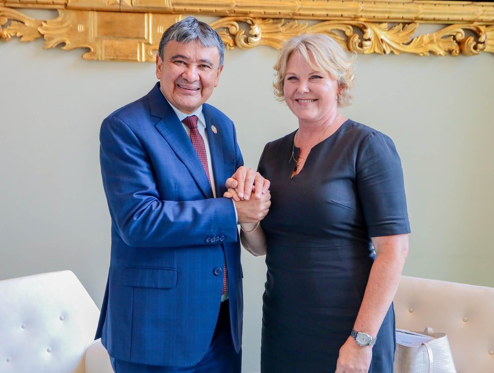 Anne Beathe Tvinnereim, Norway's Minister of International Development, alongside Minister Wellington Dias, Minister of Social Development and Assistance, Family, and Fight Against Hunger. Photo: Roberta Aline/ MDS