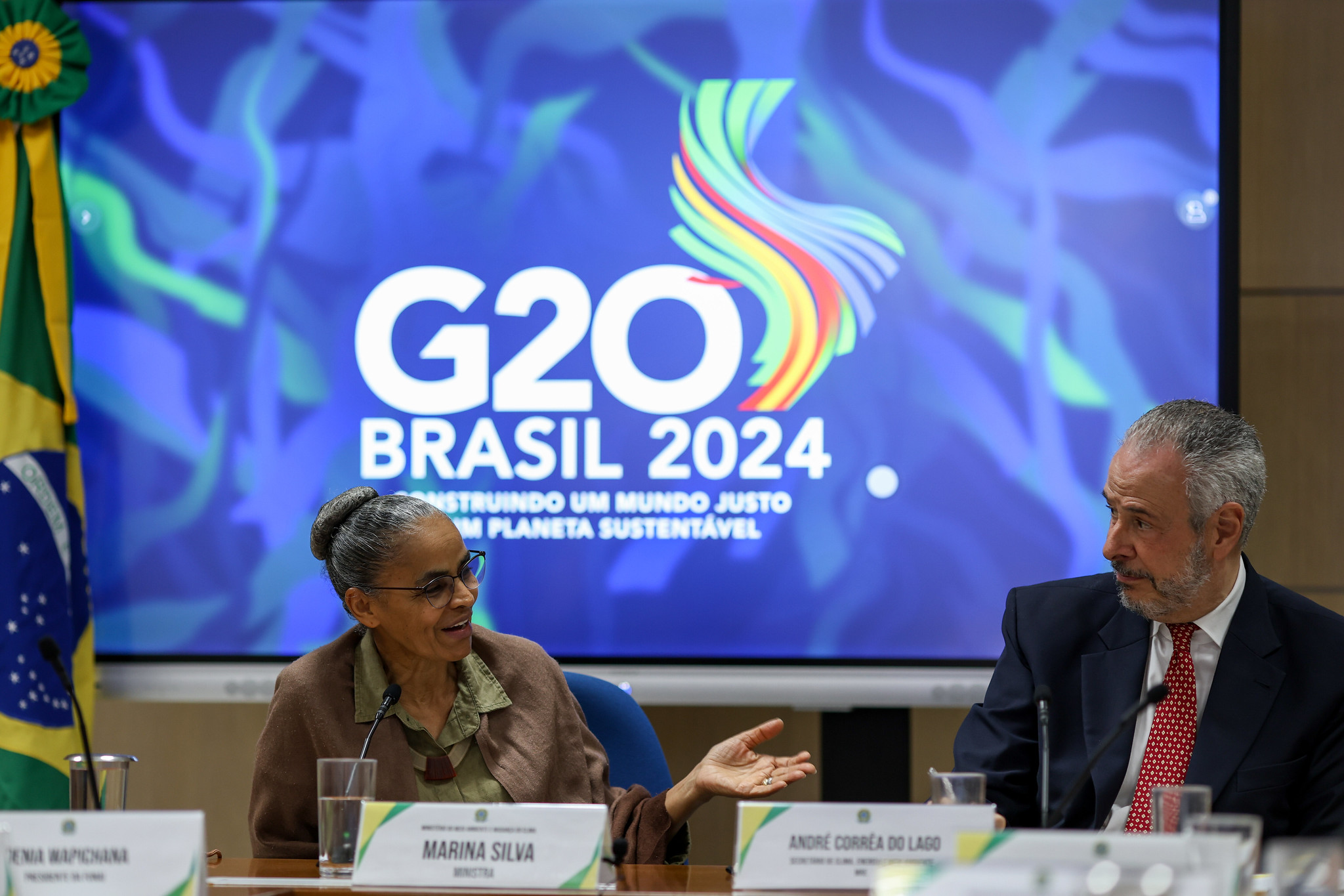Marina Silva, Minister of the Environment and Climate Change, and Ambassador André Corrêa do Lago, Secretary of Climate, Energy and the Environment of the Ministry of Foreign Affairs | Photo: Felipe Werneck/MMA