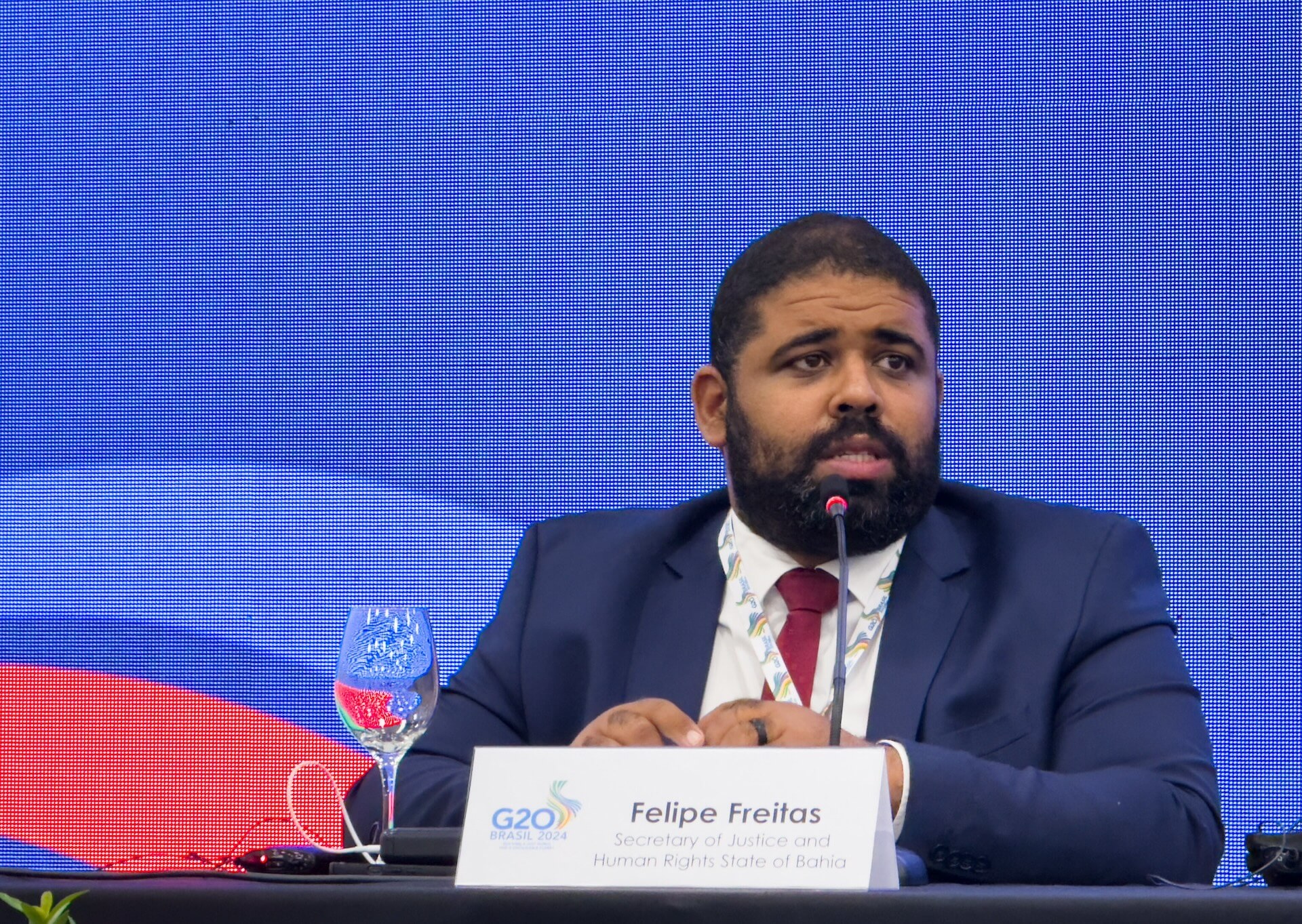 Felipe Freitas, Secretário de Justiça e Direitos Humanos do Governo da Bahia |  Foto: Audiovisual G20 Brasil 