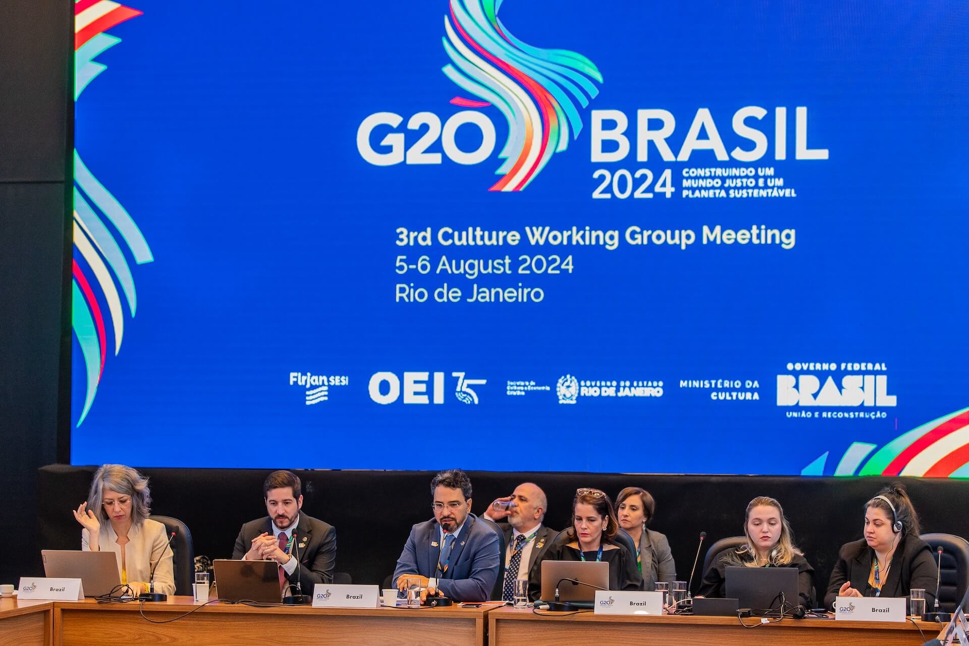 O Ministério da Cultura do Brasil coordena os trabalhos do GT, que avançou na redação da declaração que será submetida aos ministros de Estado dos países do G20. Foto: Victor Vec/MinC