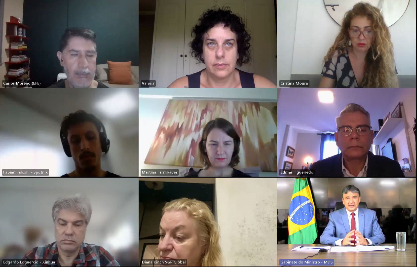 El ministro Wellington Dias en una rueda de prensa con periodistas extranjeros | Foto: Reproducción G20