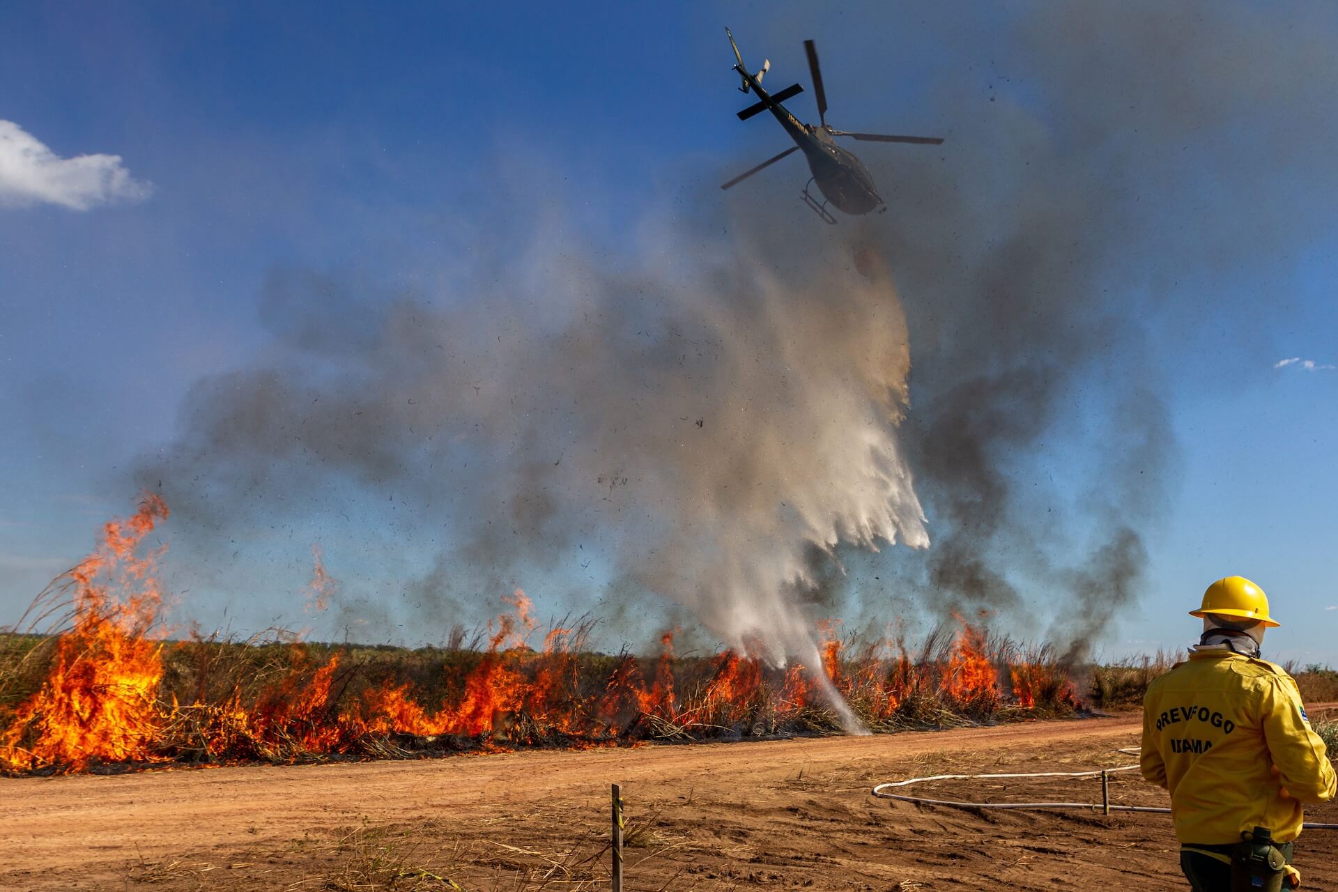 Ibama firefighters and crew perform training for the use of aircraft in forest firefighting actions in Grajaú, Maranhão | Photo Vinícius Mendonça/Ibama