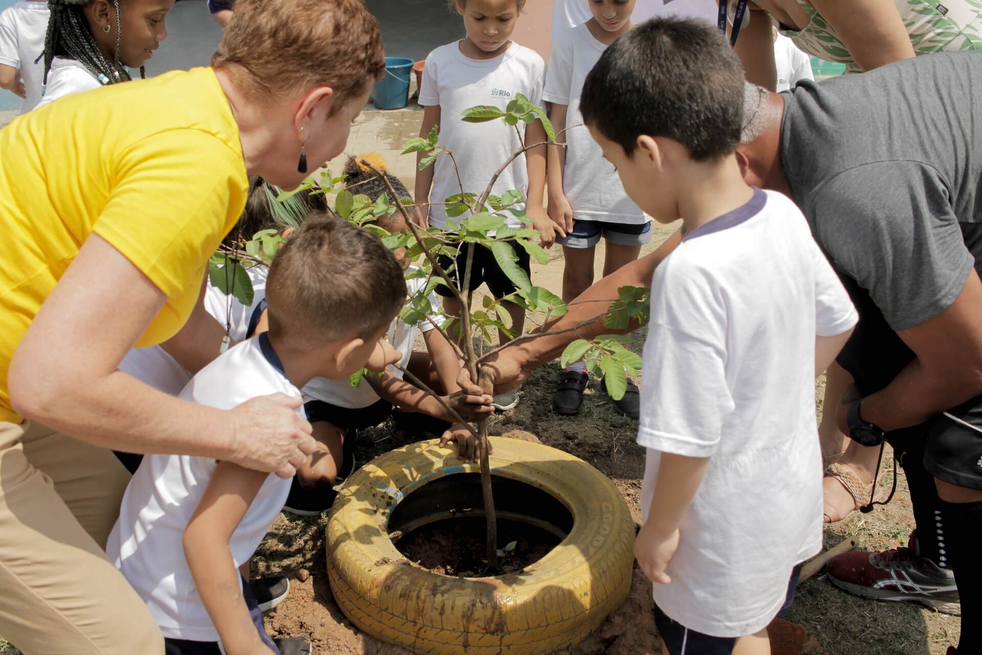 Los niños tienen actividades en el huerto, contacto frecuente con la naturaleza en el patio donde hay cinco árboles frutales | Foto: Eder Francis/F20