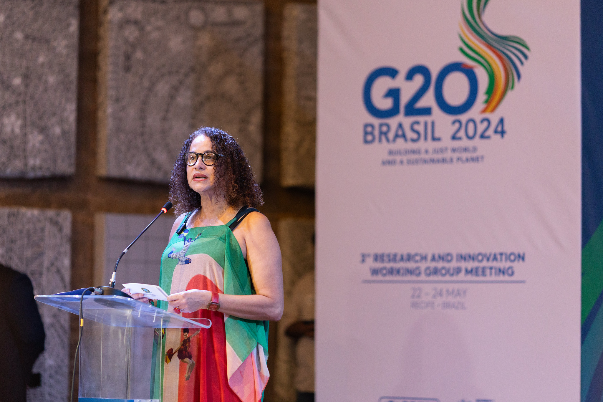 La ministra Luciana Santos destacó las prioridades de la presidencia brasileña y el deseo de consenso entre los países sobre las propuestas del grupo. Audiovisual/G20