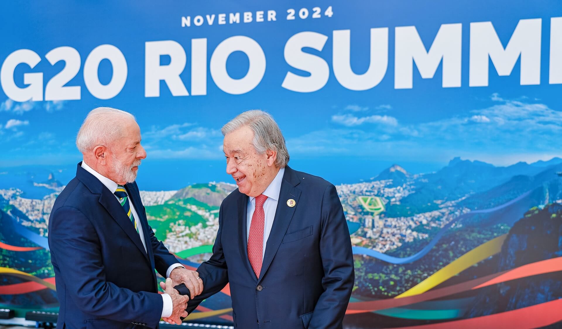 Presidente Lula com o secretário-geral da Organização das Nações Unidas (ONU) Antonio Guterres. Foto: Audiovisual G20