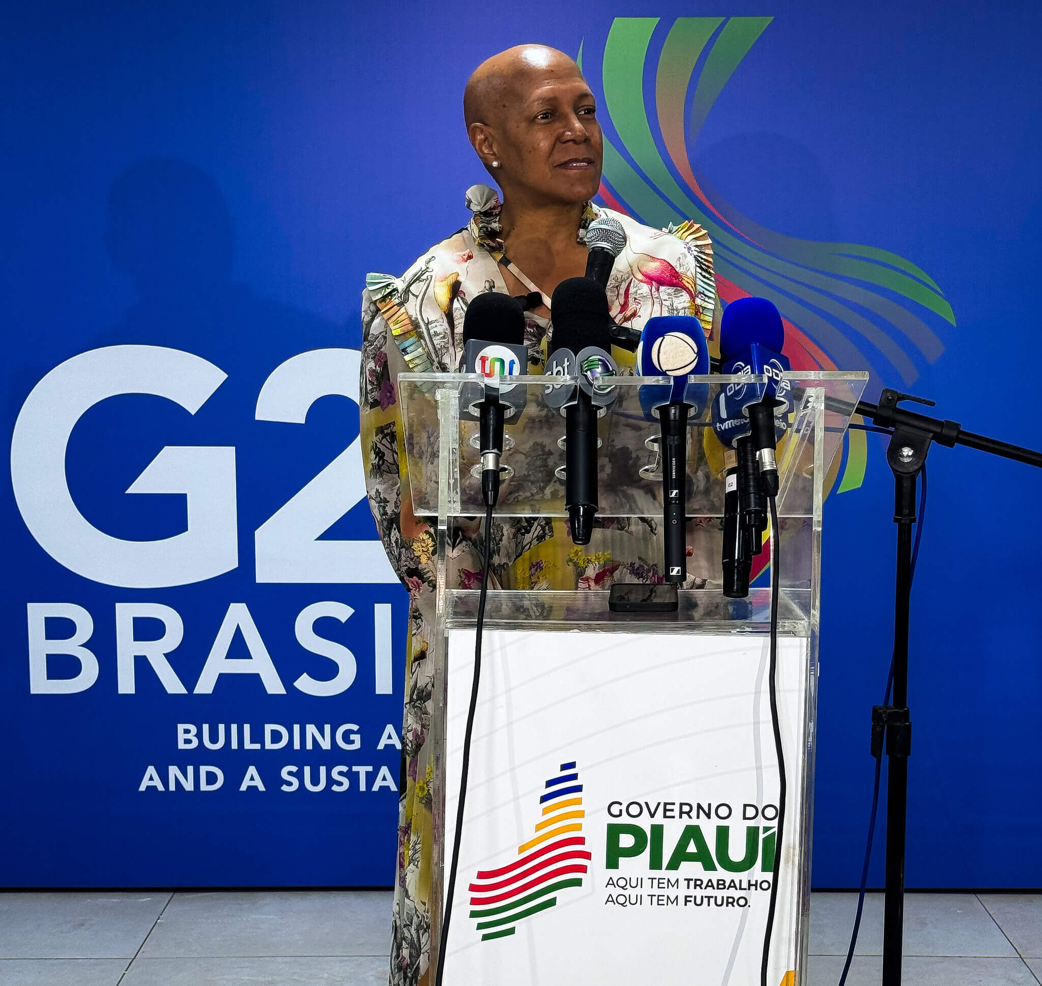 South African Nosipho Nausca, Permanent Representative to the Food and Agriculture Organization of the United Nations (FAO), stressed the importance of the delegations' support for the Global Alliance Against Hunger and Poverty. Credit: G20 Audiovisual