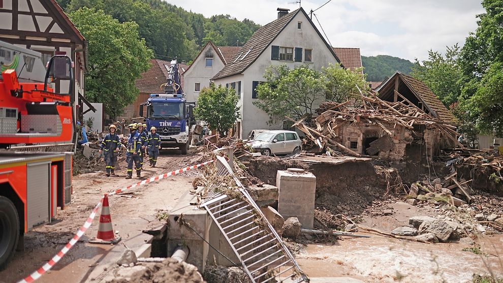Daños causados por las inundaciones en Rudersberg, Baden-Württemberg, Alemania | Foto: Getty Images/Thomas Niedermueller