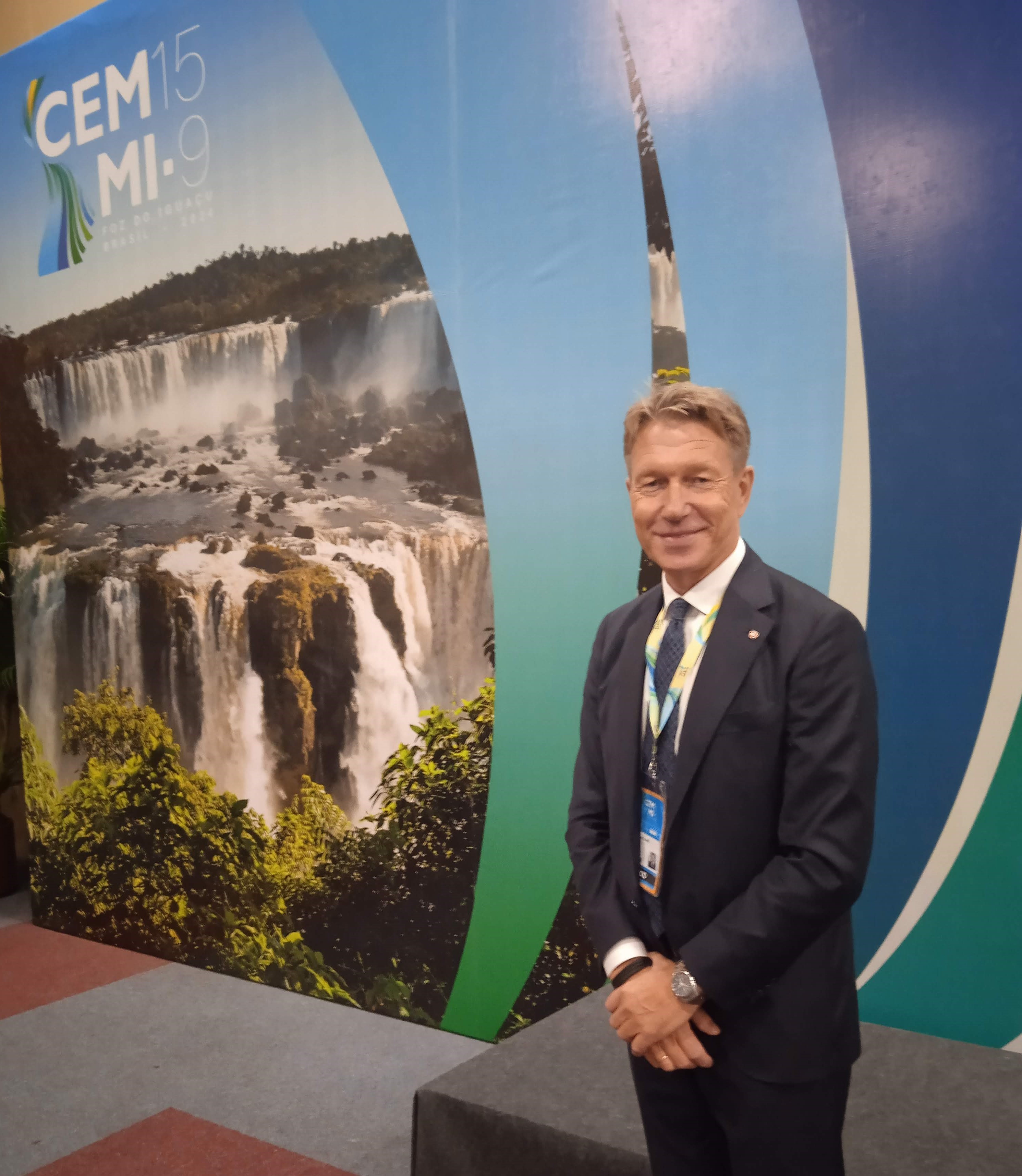 Norway's Minister of Energy, Terje Aasland, during a meeting of the Energy Transitions Working Group in Foz do Iguaçu, Paraná.  Image: Thayara Martins/G20 Brasil.