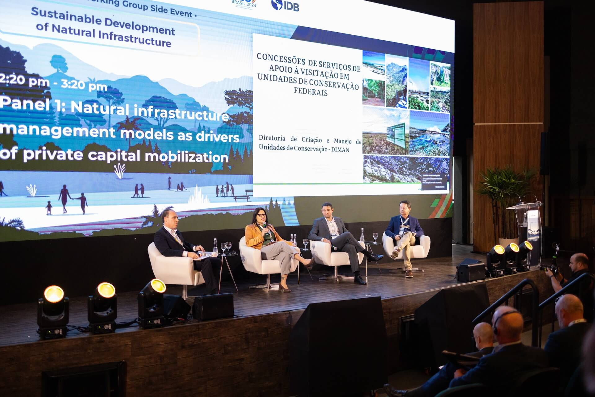 Debate sobre os benefícios e desafios da Parceria Público Privada para infra estruturas naturais. Crédito: Audiovisual Brasil