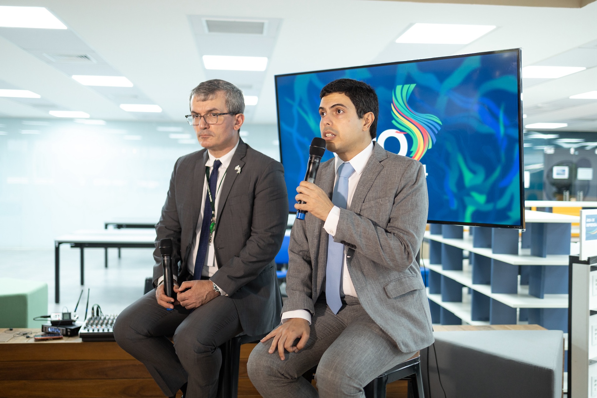 Alexandre Ghisleni, from the Ministry of Health, and Helder Silva, from the Ministry of Finance, co-responsible for the Joint Finance and Health Task Force of the G20 Finance Track | Photo: Audiovisual G20 Brasil