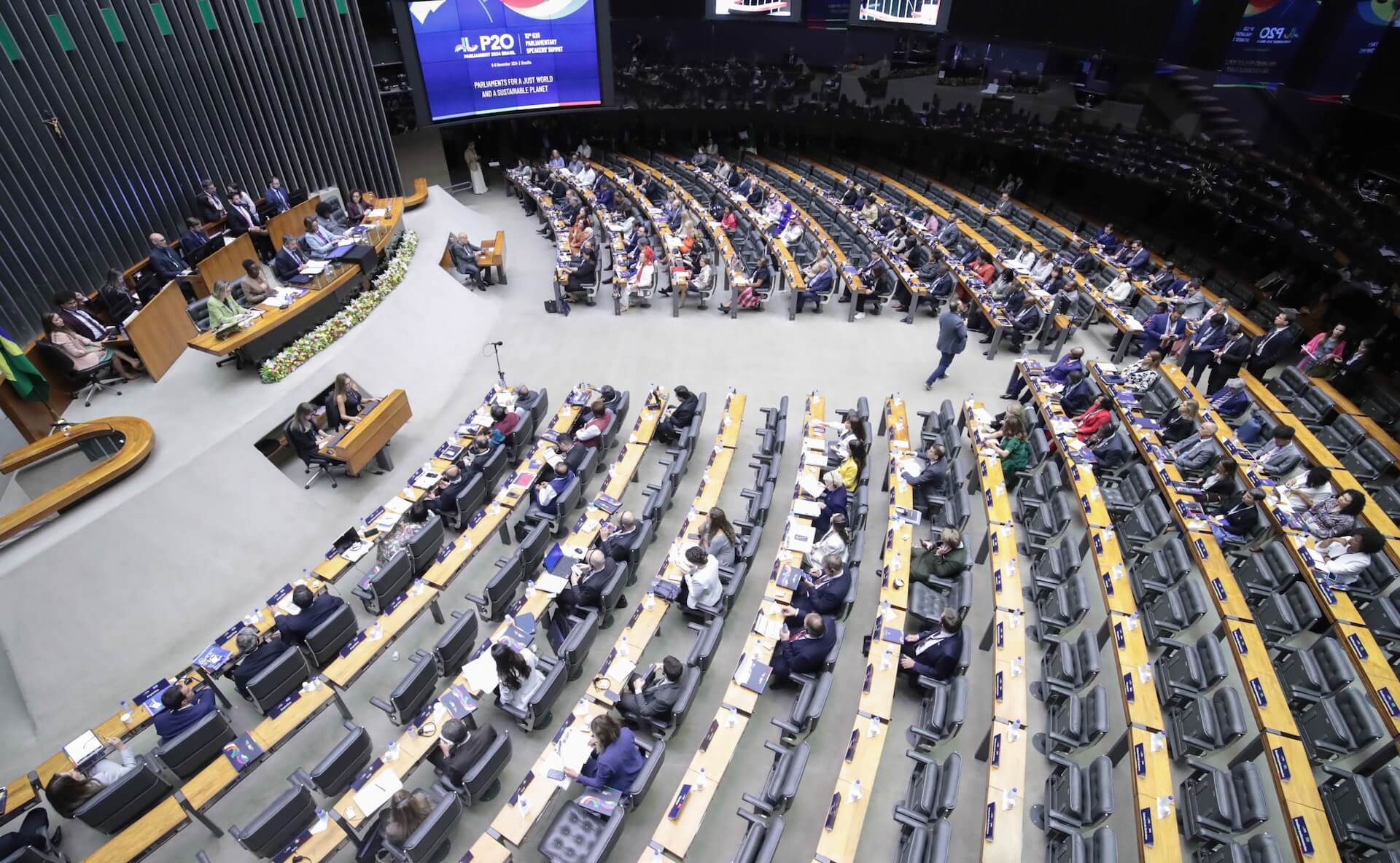Abertura da 10ª Cúpula de Presidentes dos Parlamentos do G20 (P20), no Congresso Nacional na capital do Brasil, Brasília, Distrito Federal. Foto: Agência Câmara