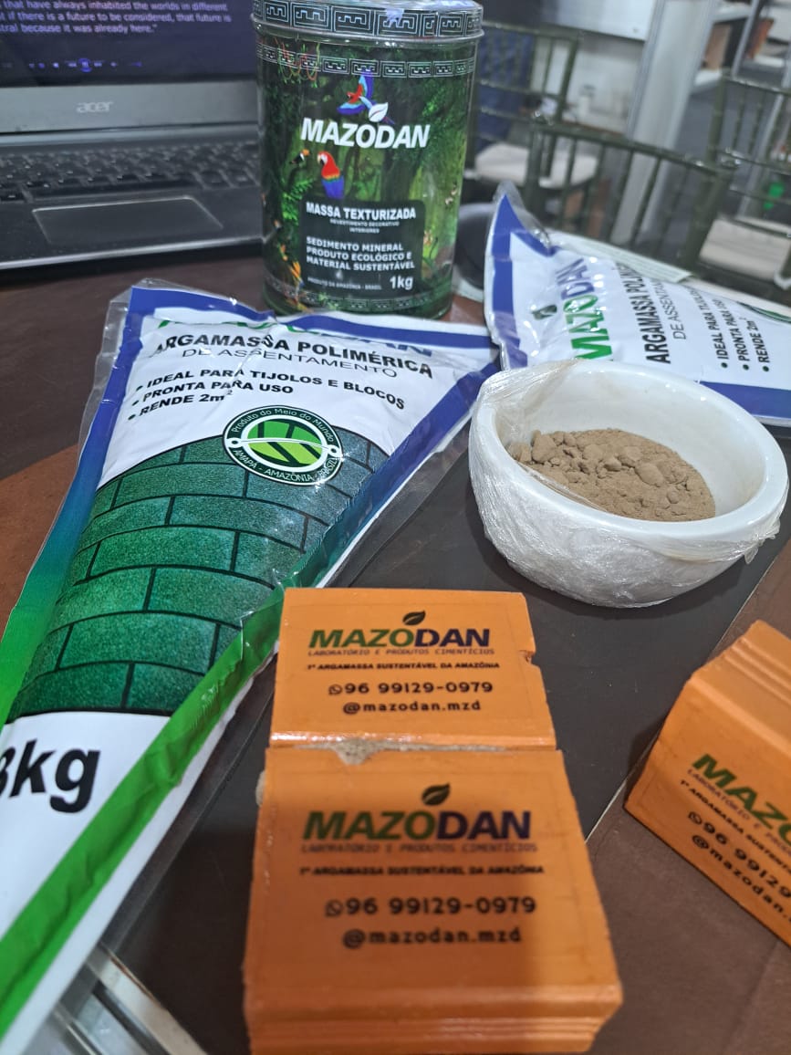Argamassa produzida a partir de sedimentos do Rio Amazonas e rejeitos de mineração substituem cimento da construção civil em até 20%. Crédito: Divulgação