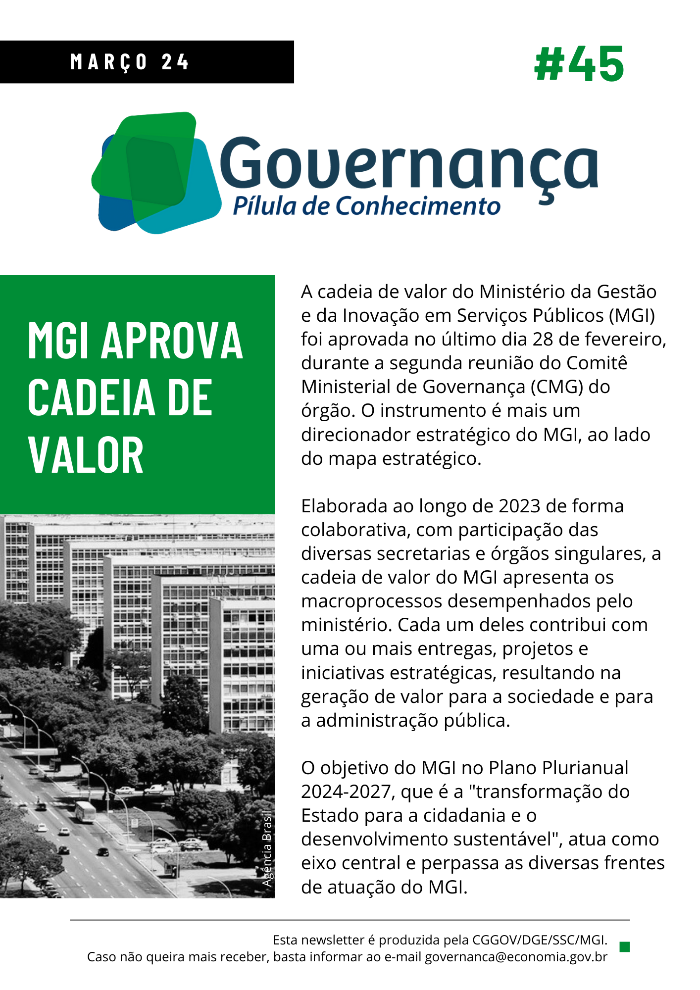 MGI APROVA CADEIA DE VALOR