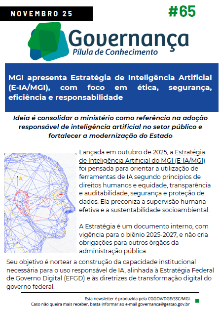 MGI apresenta Estratégia de Inteligência Artificial (E-IA/MGI), com foco em ética, segurança, eficiência e responsabilidade