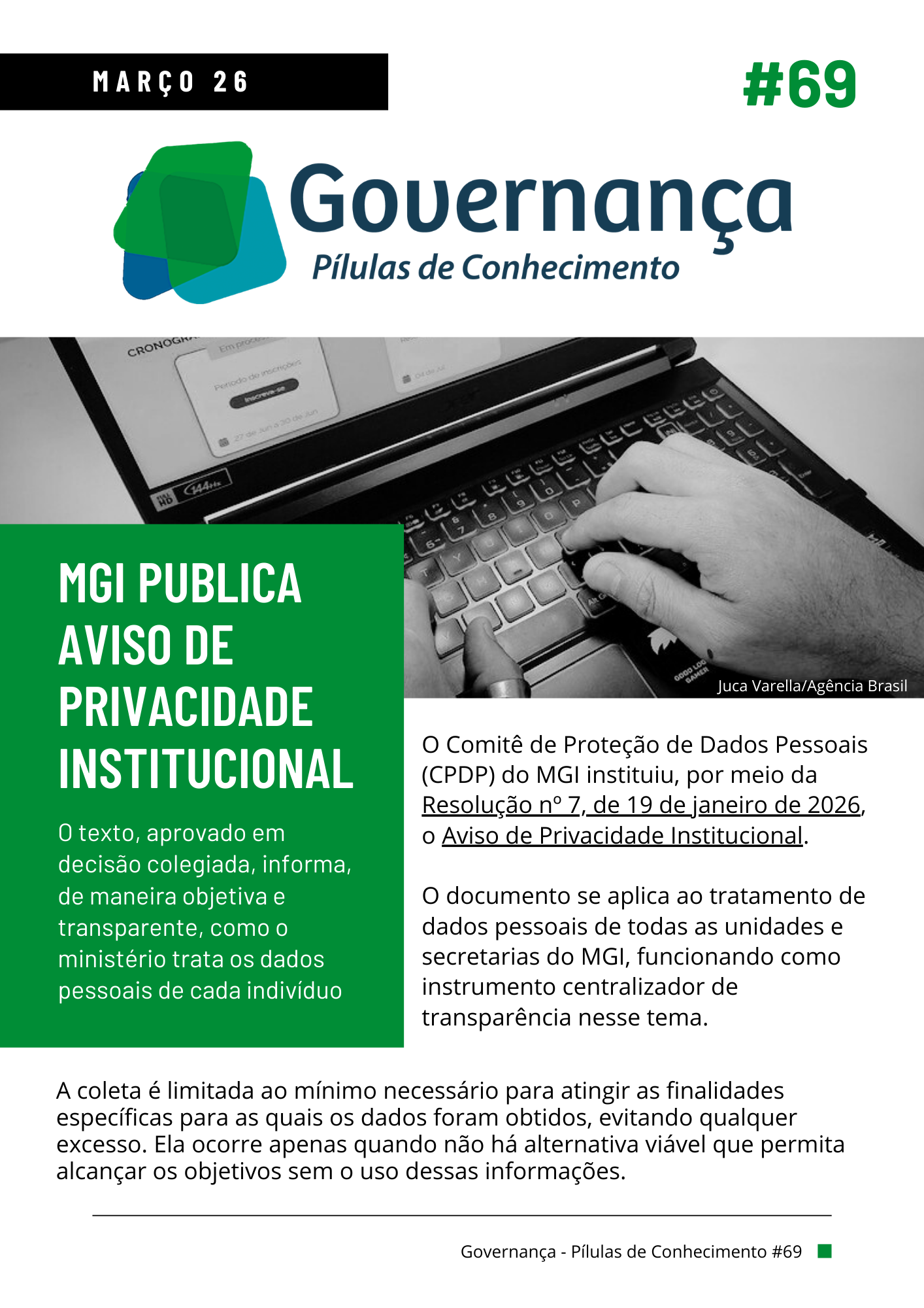 MGI publica Aviso de Privacidade Institucional