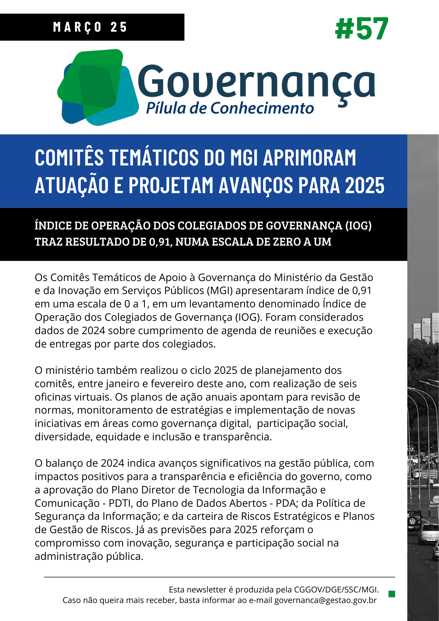 COMITÊS TEMÁTICOS DO MGI APRIMORAM ATUAÇÃO E PROJETAM AVANÇOS PARA 2025