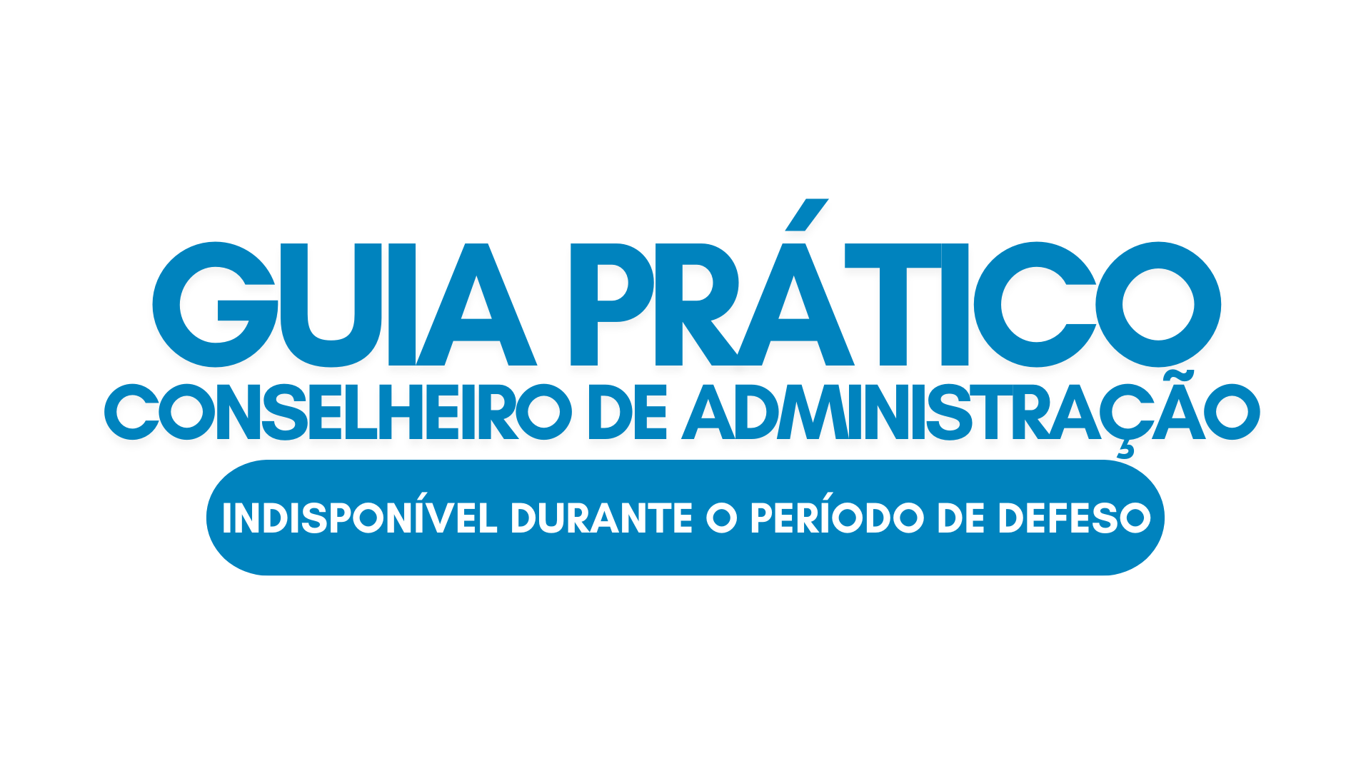 Imagem com fundo cinza claro e formas coloridas nas bordas (verde, vermelho e azul). No centro, há um retângulo amarelo com o texto “GUIA PRÁTICO CONSELHEIRO DE ADMINISTRAÇÃO” em letras grandes e cinza escuro. À esquerda, aparece um ícone de um livro aberto em vermelho, com uma mão apontando para o conteúdo, representando leitura e orientação prática.
