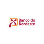 Imagem com fundo claro exibindo o logotipo “Banco do Nordeste”. À esquerda, há um símbolo abstrato em tons de vermelho e laranja que forma uma figura geométrica estilizada. À direita, aparece o texto “Banco do Nordeste” em letras na cor vermelha, compondo uma identidade visual institucional ligada ao setor financeiro público.