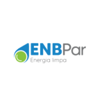 Logo sobre fundo claro composta por símbolo e texto. À esquerda, há um ícone circular em verde com parte superior aberta, acompanhado por uma forma azul que envolve parcialmente o círculo, sugerindo energia ou movimento. À direita, aparece o nome “ENBPar”, com “ENB” em azul e “Par” em cinza, seguido abaixo pela expressão “Energia limpa” em letras menores na cor cinza, transmitindo ideia de sustentabilidade e modernidade.