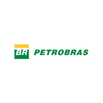Logo sobre fundo claro com composição simples e reconhecível. À esquerda, há um retângulo dividido em duas faixas: a superior em amarelo e a inferior em verde, contendo as letras “BR” em branco. À direita do símbolo, aparece a palavra “PETROBRAS” em letras maiúsculas verdes, com tipografia firme e institucional, transmitindo solidez e identidade corporativa.