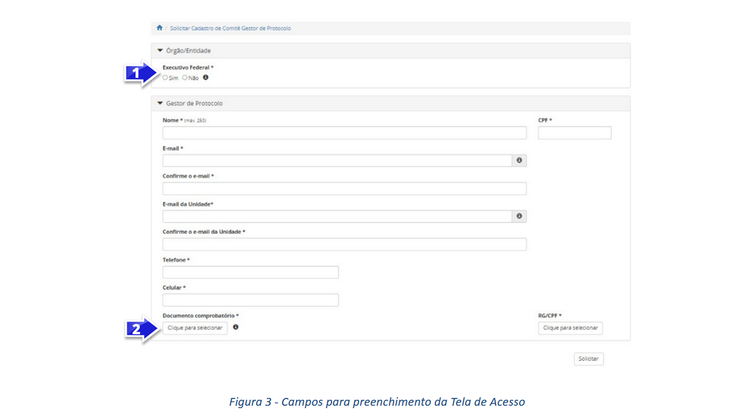 Tela de acesso do portal do Tramita