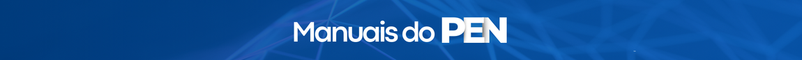Banner azul com link para os manuais das soluções do PEN
