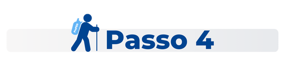 Banner cinza com pessoa em azul apontando para o 4º passo