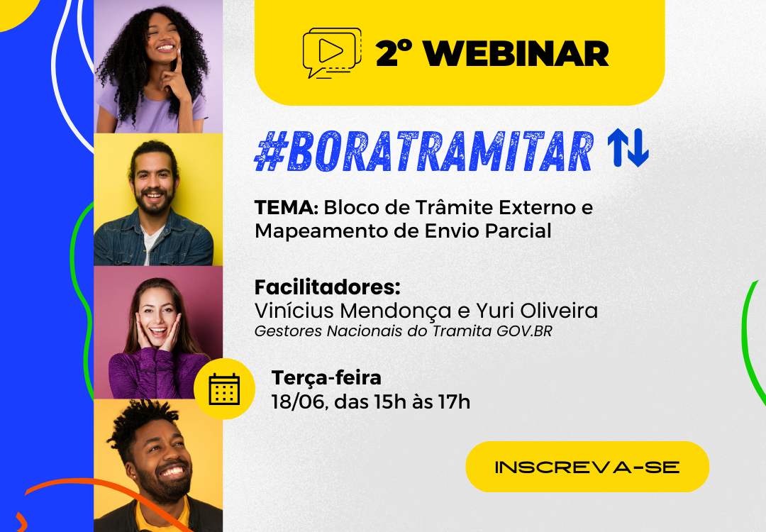 Banner de inscrição no webinar Tramita