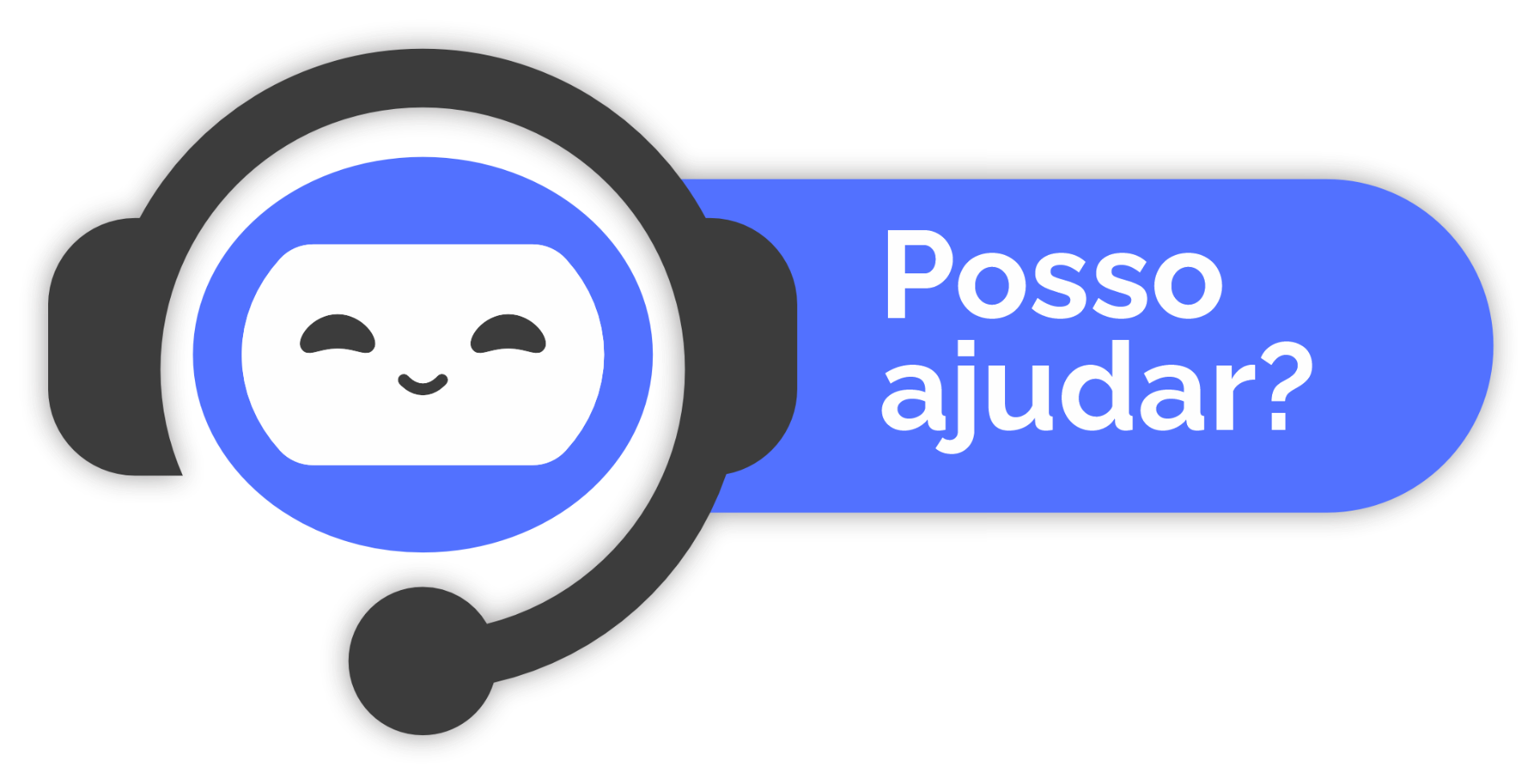 Icone de robô com fone para chatbot da central de atendimento
