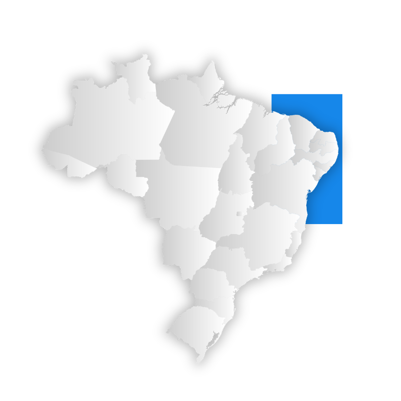 Mapa do Brasil com números de municípios